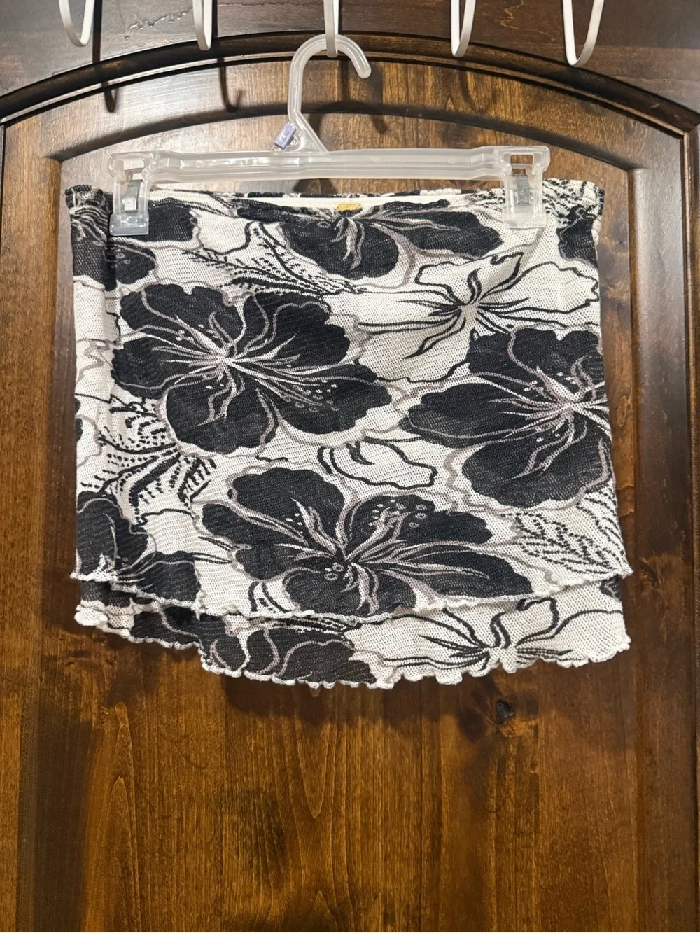 WORN ONCE free people Black & White Floral Tube Top